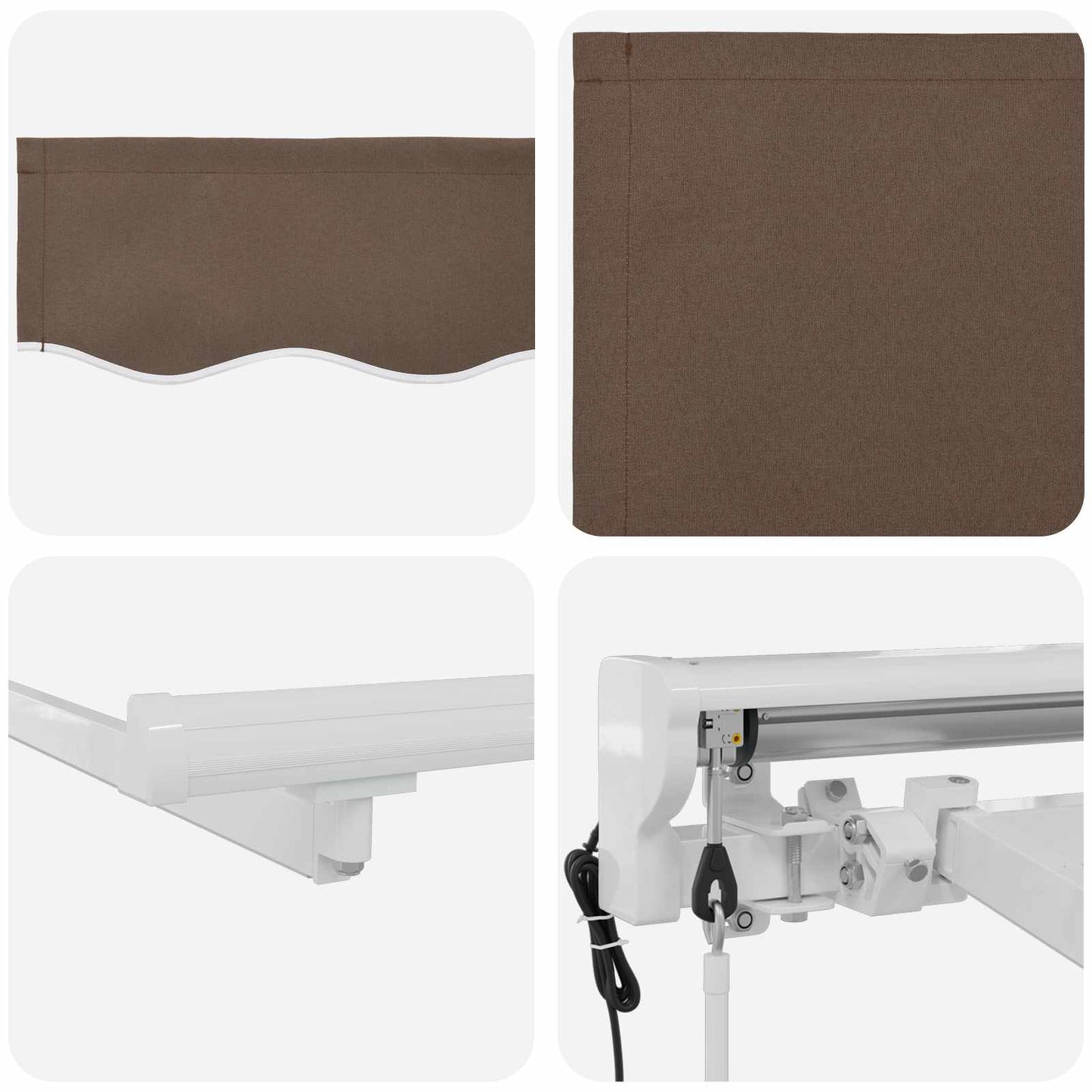 vidaXL Ηλεκτρικό Αναδιπλούμενο Σκίαστρο Taupe 4,5 x 3 μ