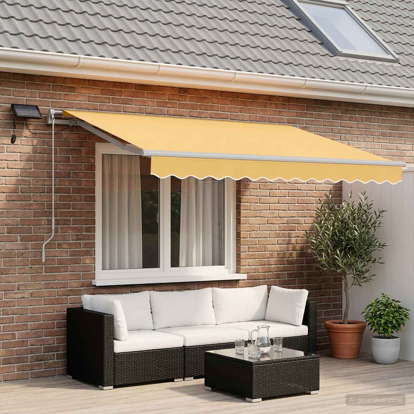 vidaXL Αναδιπλούμενη τέντα Άμμος 450 x 350 εκ Ύφασμα και αλουμίνιο
