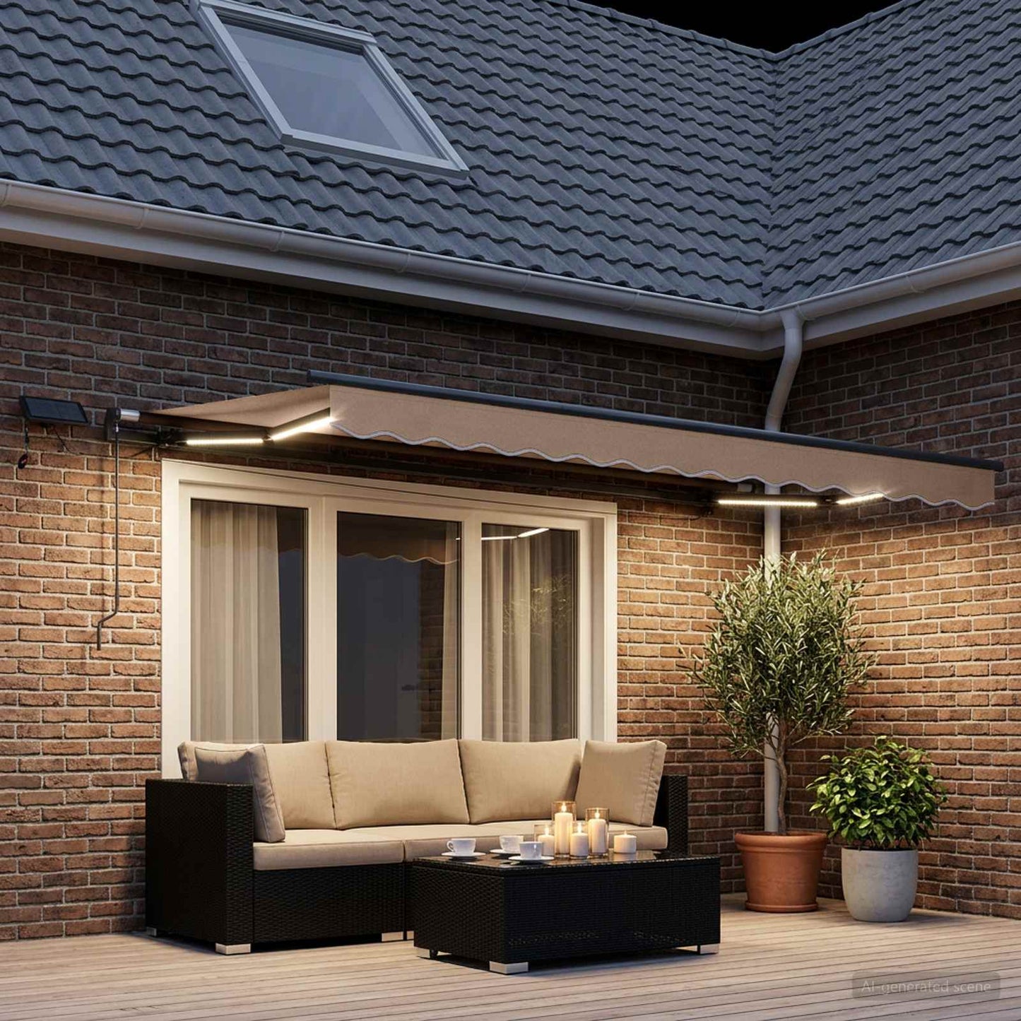 vidaXL Αναδιπλούμενη τέντα Taupe 450 x 350 εκ Ύφασμα και αλουμίνιο