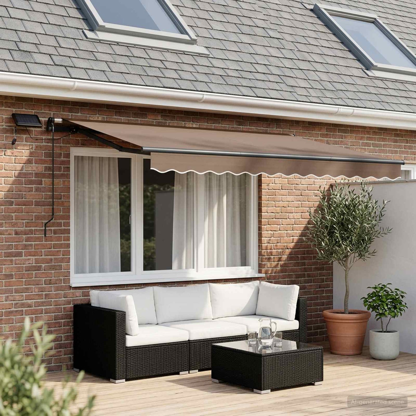 vidaXL Αναδιπλούμενη τέντα Taupe 450 x 350 εκ Ύφασμα και αλουμίνιο