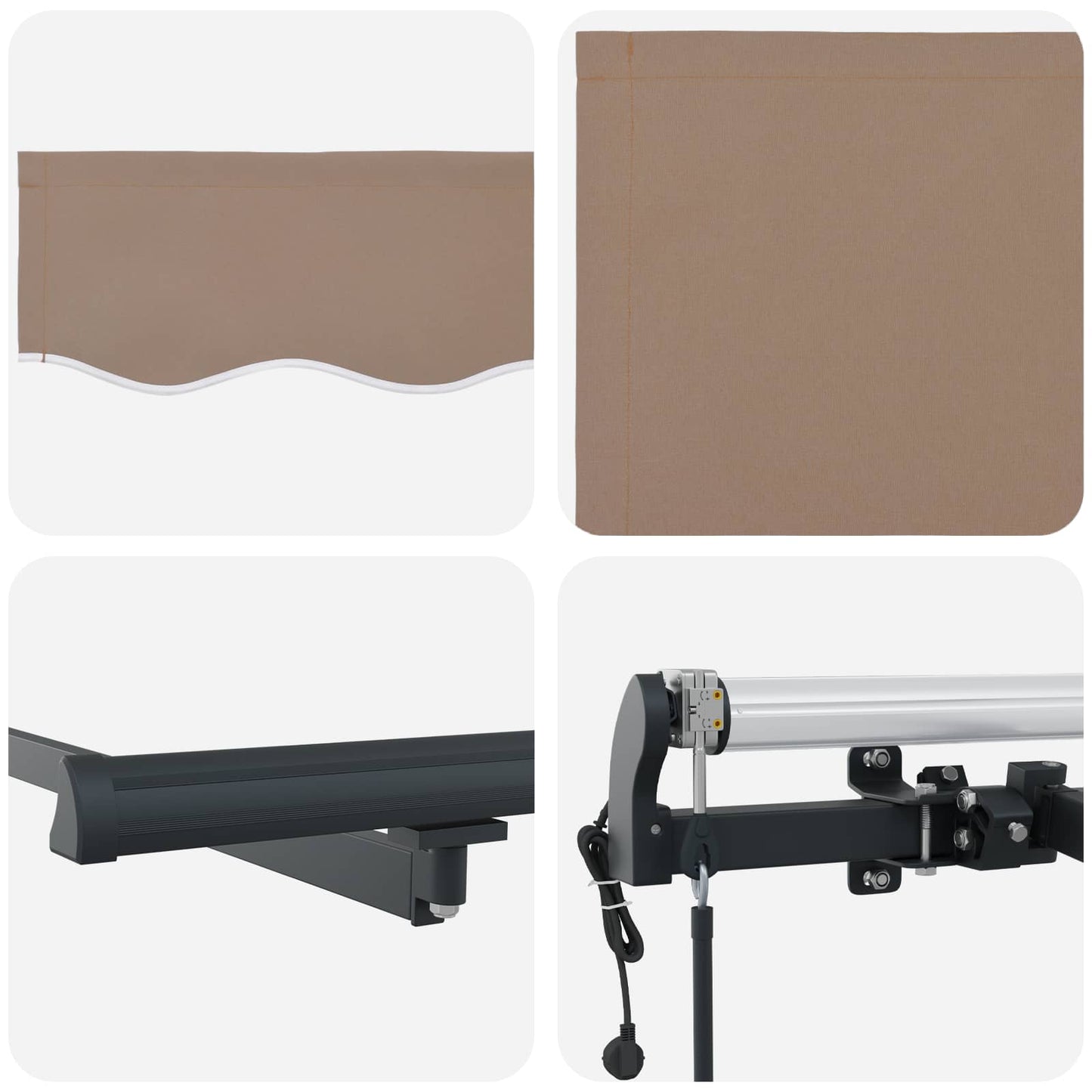 vidaXL Αναδιπλούμενη τέντα Taupe 450 x 350 εκ Πολυεστέρας