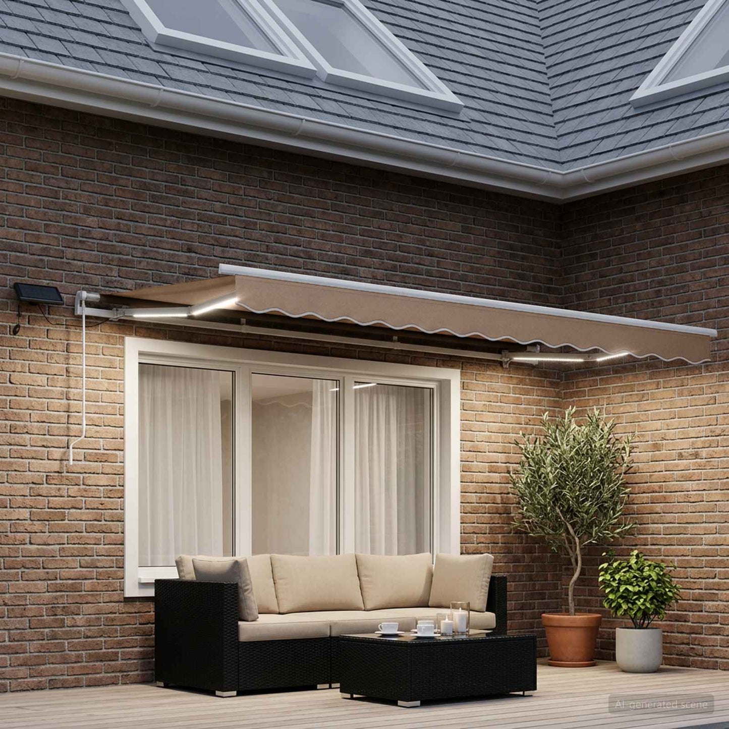 vidaXL Αναδιπλούμενη τέντα Taupe 500 x 300 εκ Ύφασμα και αλουμίνιο