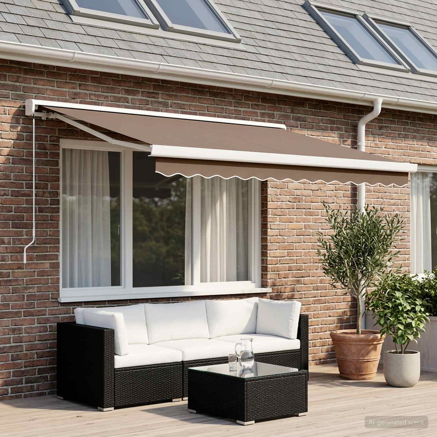 vidaXL Αναδιπλούμενη τέντα Taupe 500 x 300 εκ Καμβάς και Αλουμίνιο
