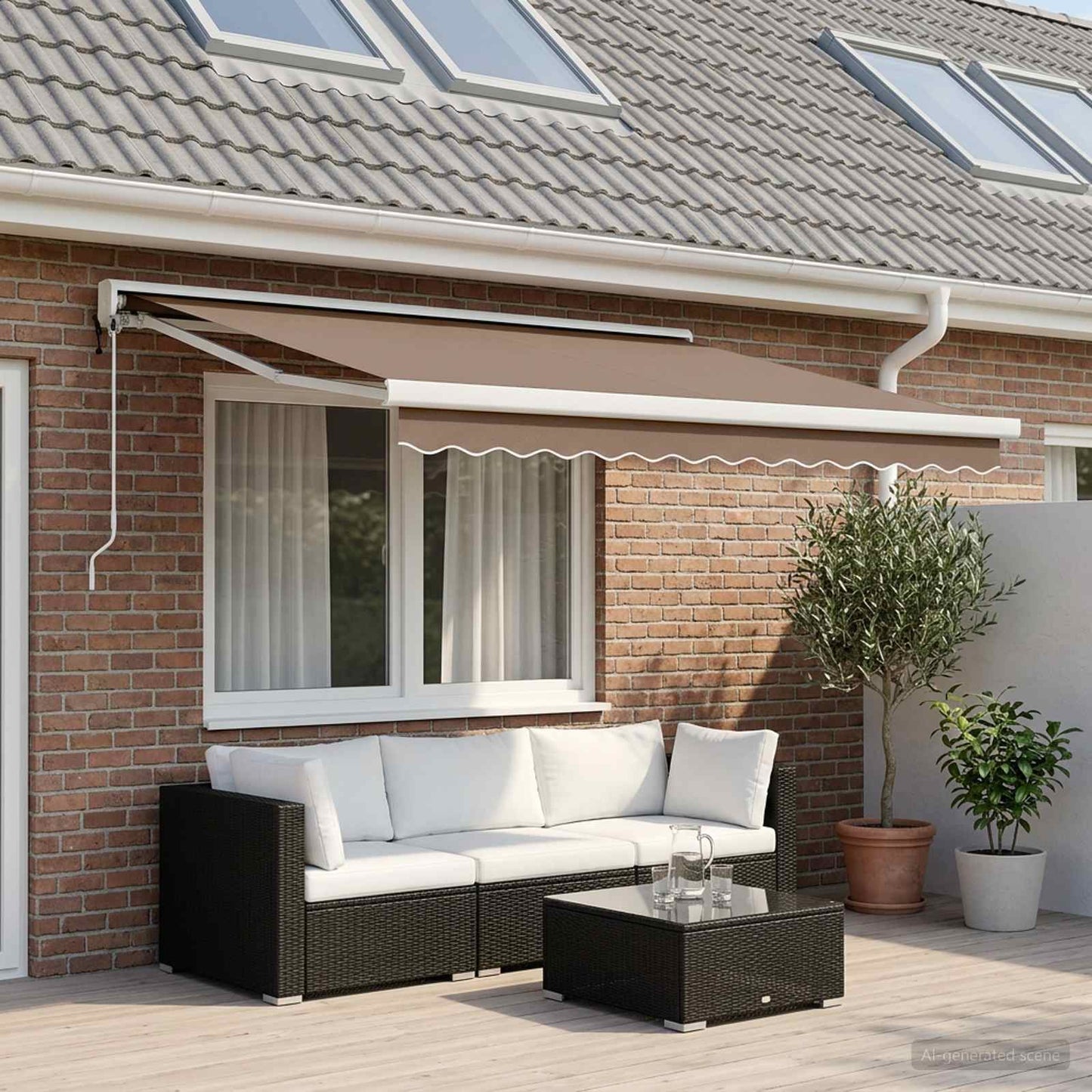 vidaXL Αναδιπλούμενη τέντα Taupe 500 x 300 εκ Ύφασμα και Μέταλλο