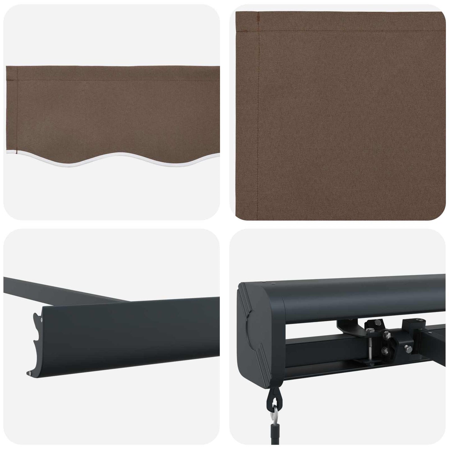 vidaXL Αναδιπλούμενη τέντα Taupe 500 x 300 εκ Καμβάς και Αλουμίνιο