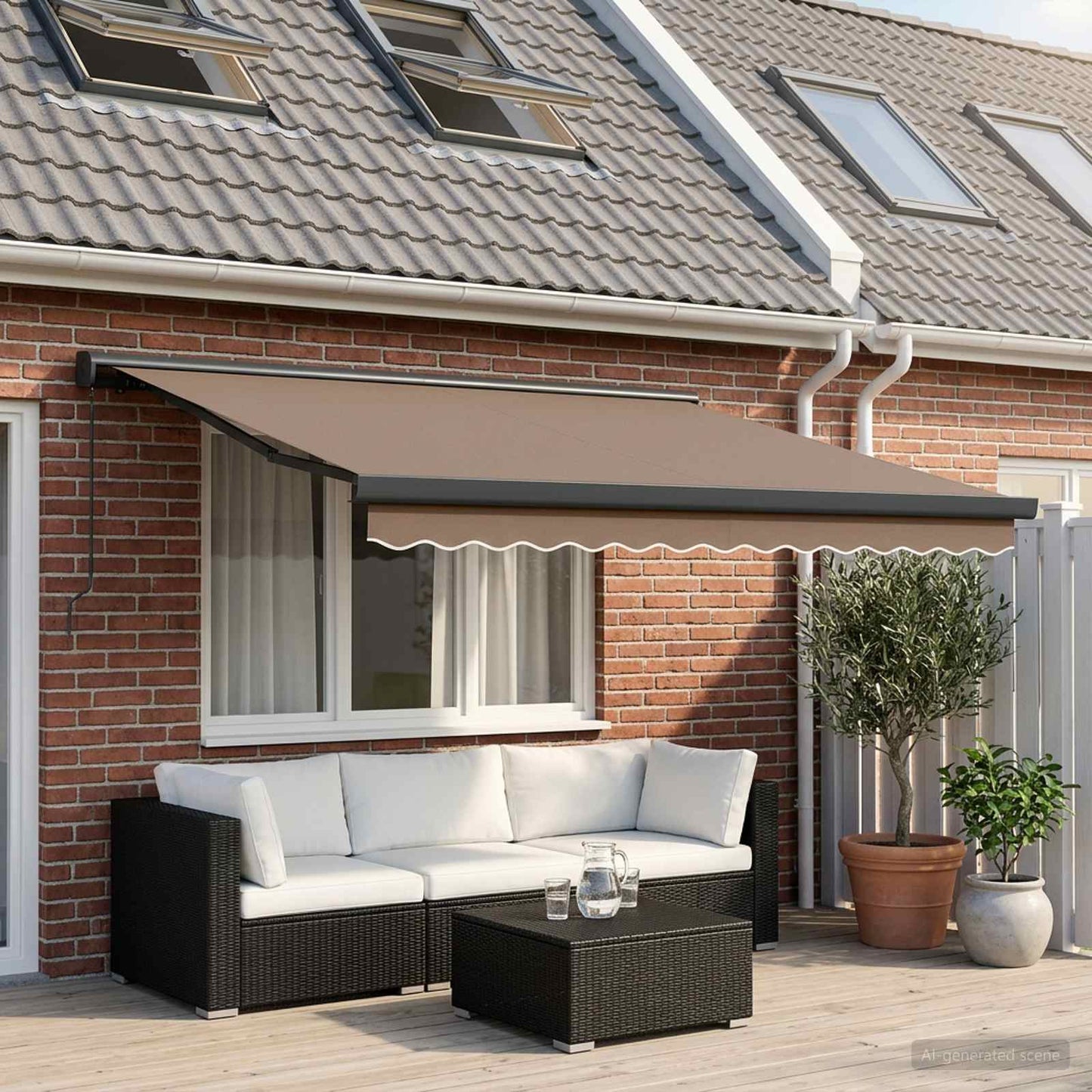 vidaXL Αναδιπλούμενη τέντα Taupe 500 x 300 εκ Καμβάς και Αλουμίνιο