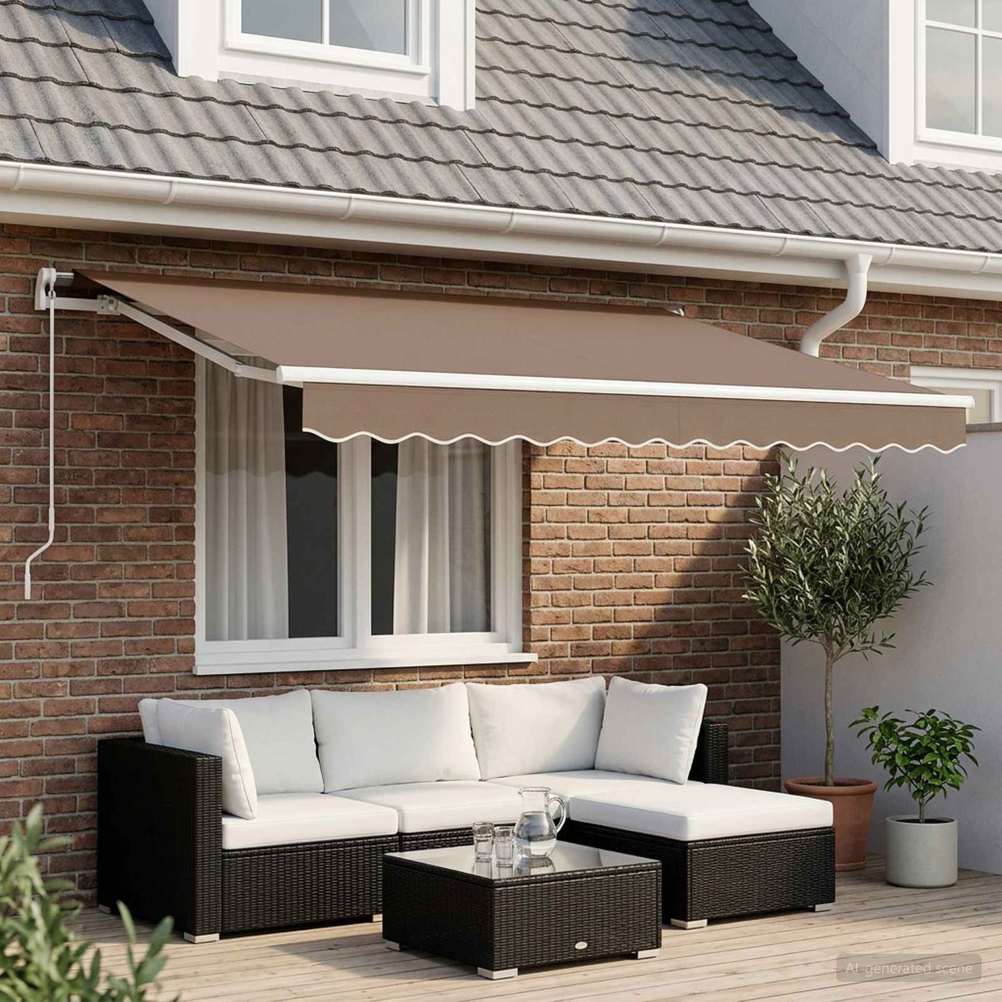 vidaXL Αναδιπλούμενη τέντα Taupe 600 x 300 εκ