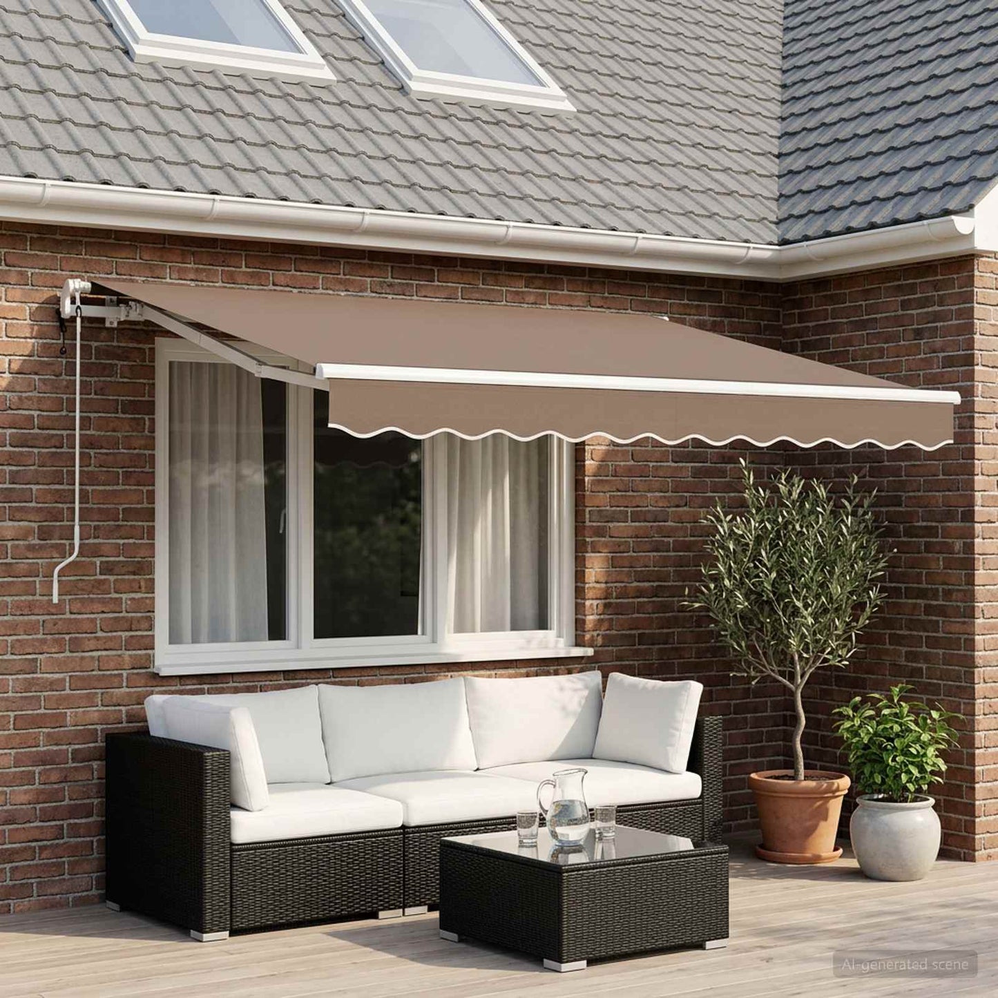 vidaXL Αναδιπλούμενη τέντα Taupe 600 x 300 εκ Πολυεστέρας