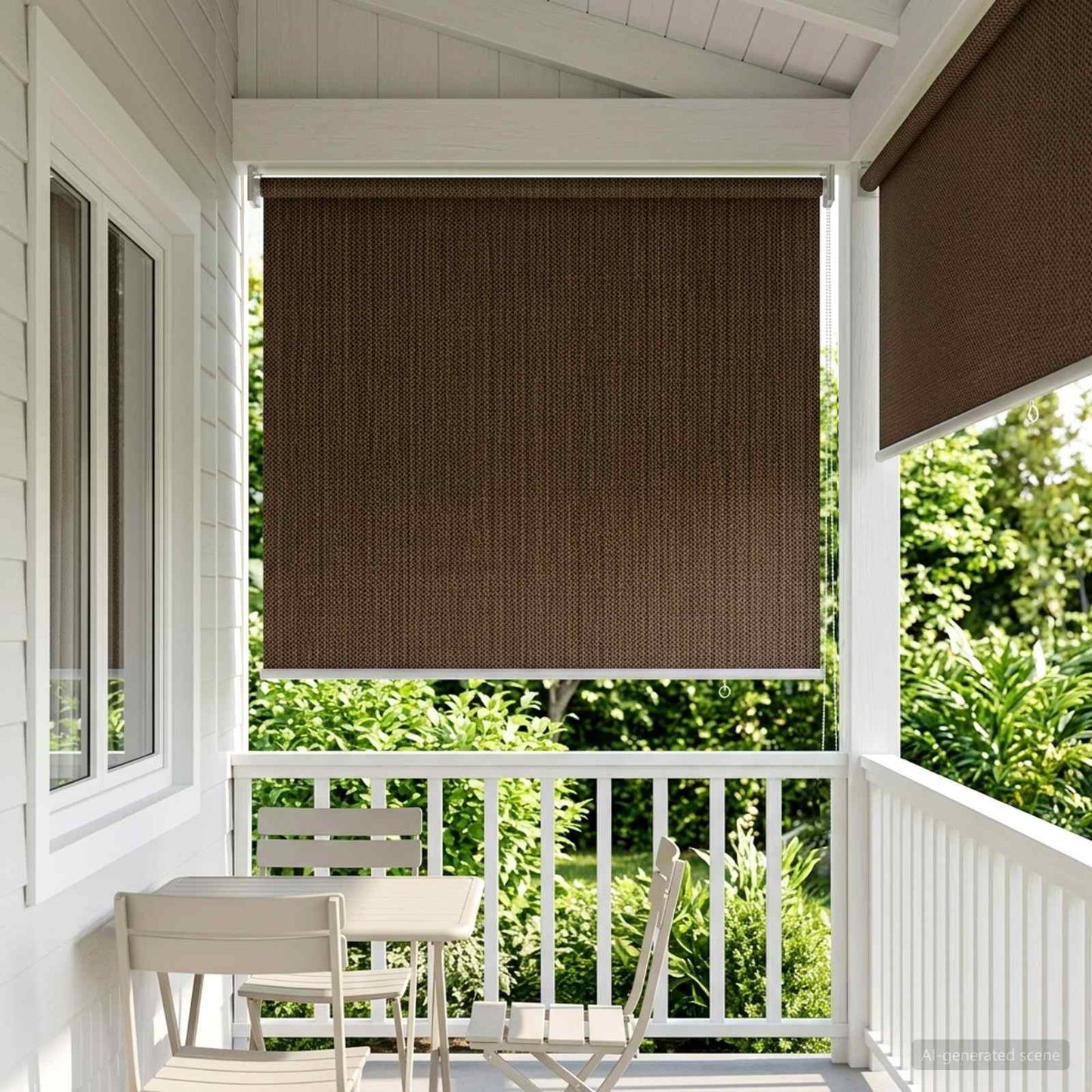 vidaXL Ρολό Εξωτερικού Χώρου 90% Φραγμός UV Καφέ 80 x 140 cm HDPE