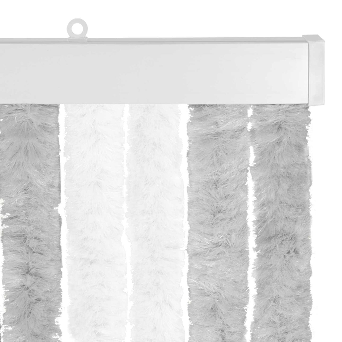 vidaXL Κουρτίνα εντόμων Chenille Ανοιχτό Γκρι και Λευκό 56 x 200 cm