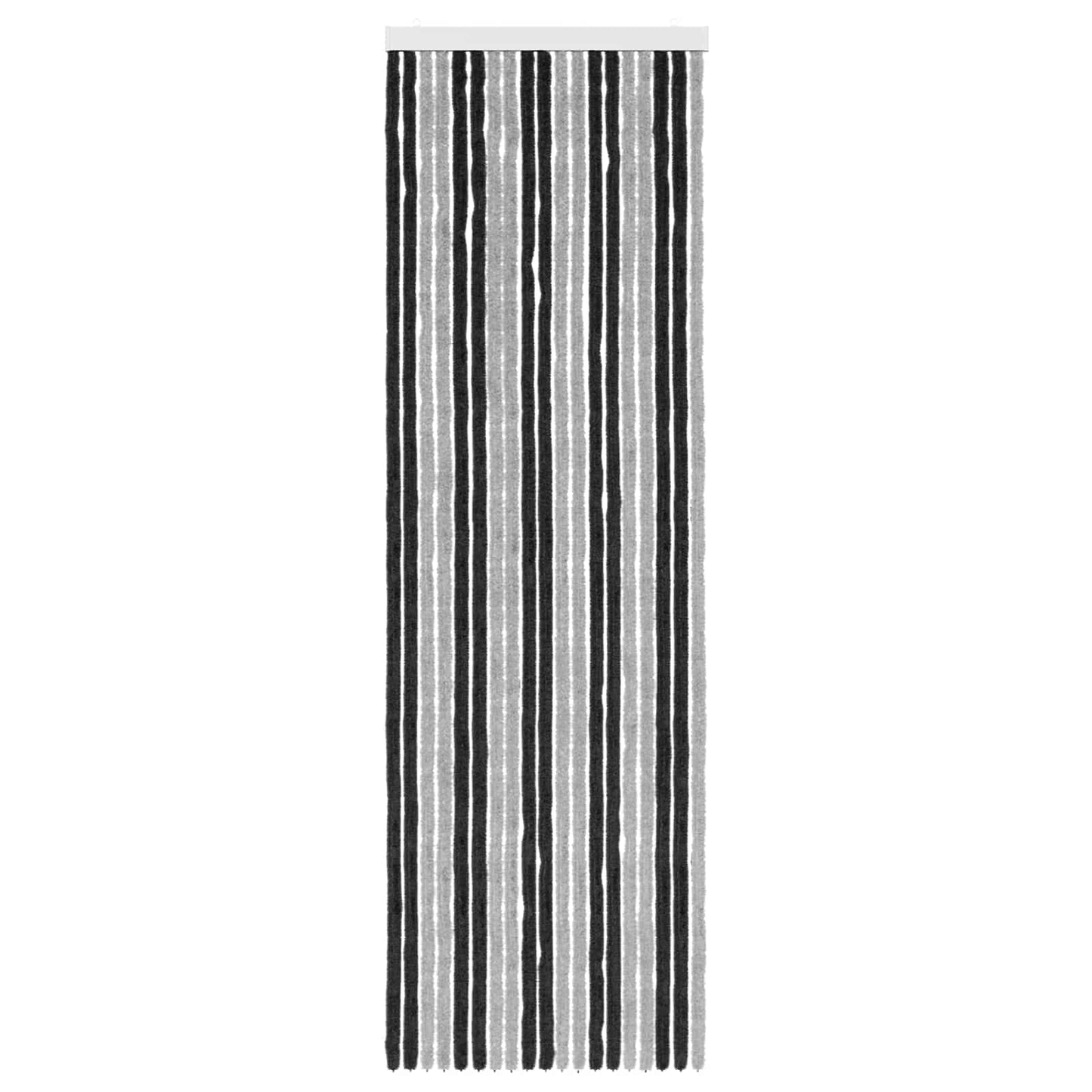 vidaXL Κουρτίνα εντόμων Chenille Γκρι και Μαύρο 56 x 185 cm 100% PP