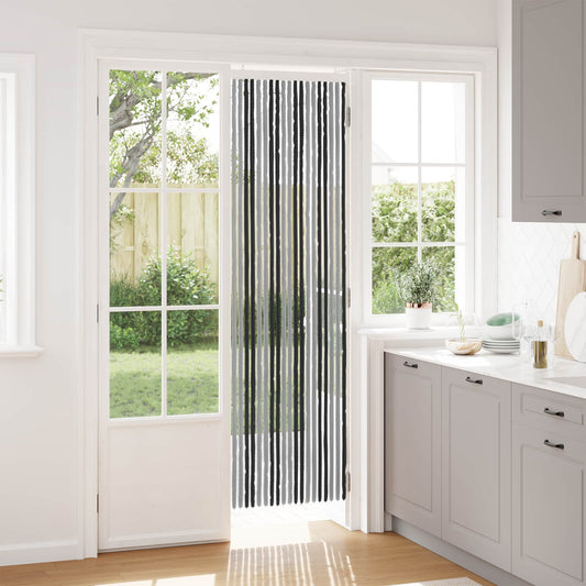 vidaXL Κουρτίνα εντόμων Chenille Γκρι και Μαύρο 56 x 200 cm 100% PP