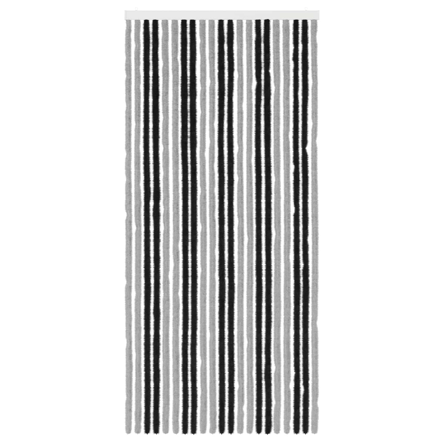 vidaXL Κουρτίνα εντόμων Chenille Γκρι και Μαύρο 90 x 200 cm 100% PP