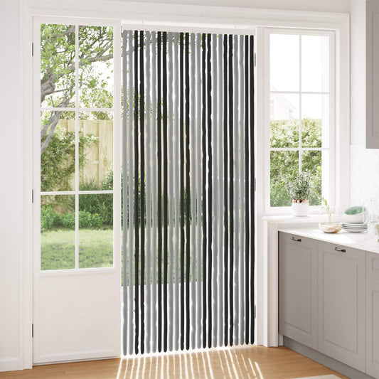 vidaXL Κουρτίνα εντόμων Chenille Γκρι και Μαύρο 100 x 230 cm 100% PP