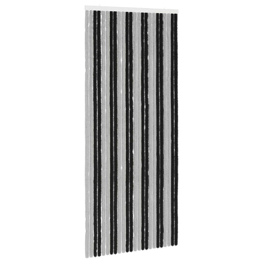 vidaXL Κουρτίνα εντόμων Chenille Γκρι και Μαύρο 100 x 230 cm 100% PP