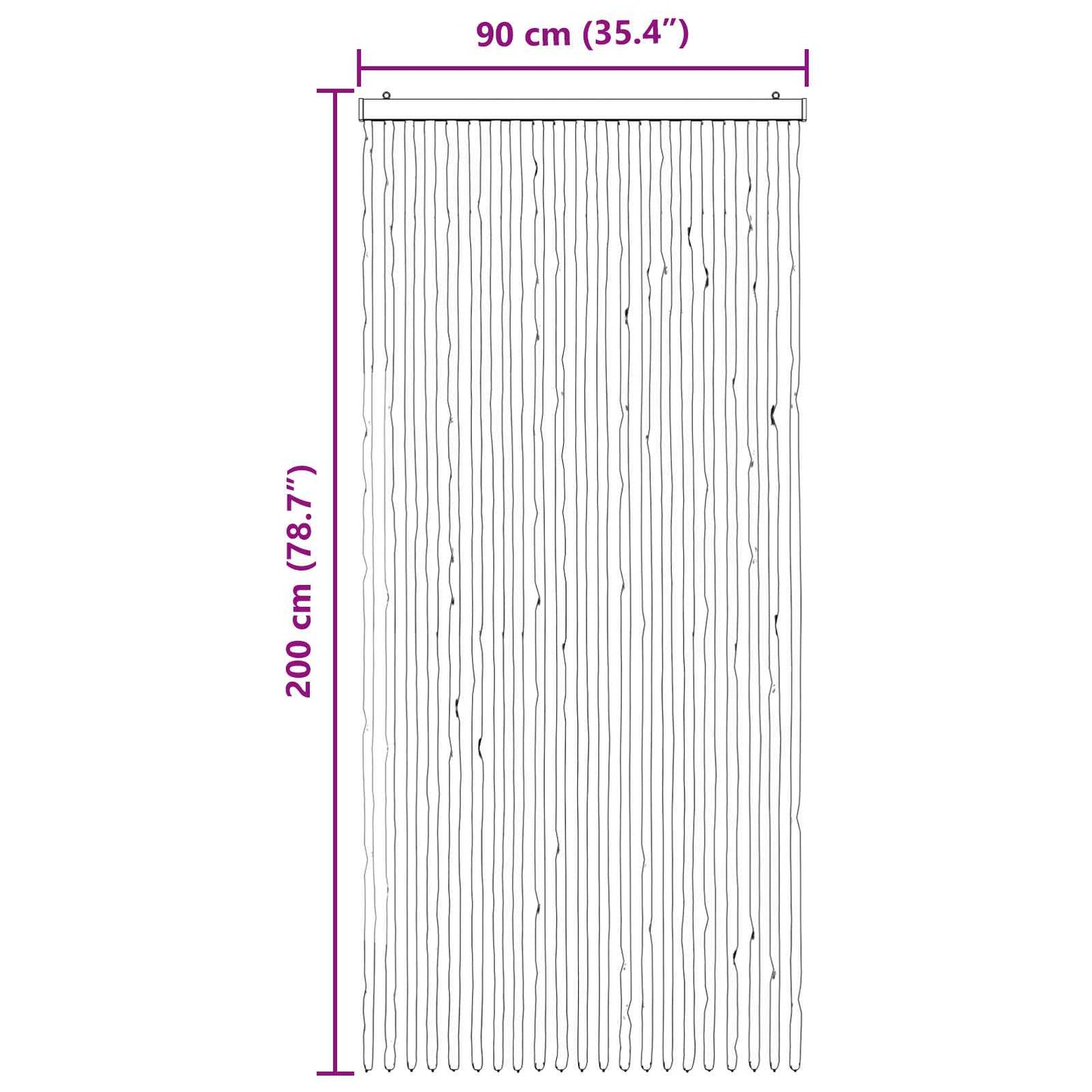 vidaXL Κουρτίνα εντόμων Chenille Σκούρο καφέ και μπεζ 90 x 200 cm
