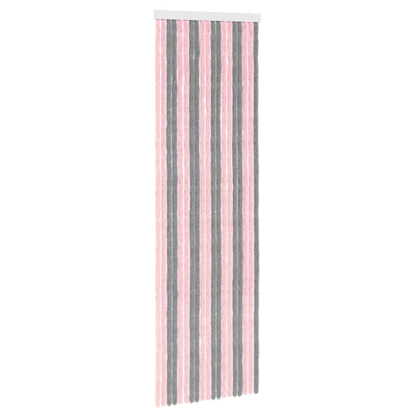 vidaXL Κουρτίνα εντόμων Chenille Ασημί Γκρι και Ροζ 56 x 185 cm