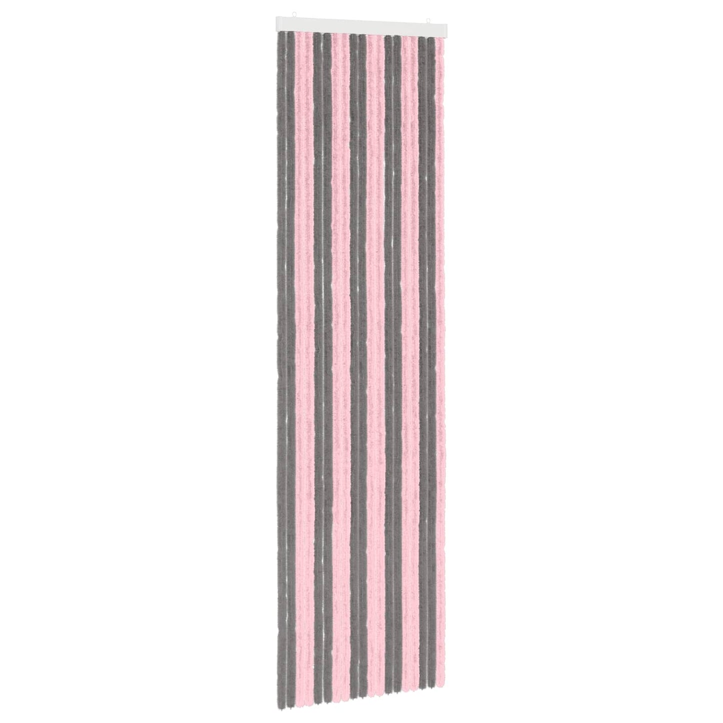 vidaXL Κουρτίνα εντόμων Chenille Ασημί Γκρι και Ροζ 56 x 200 cm