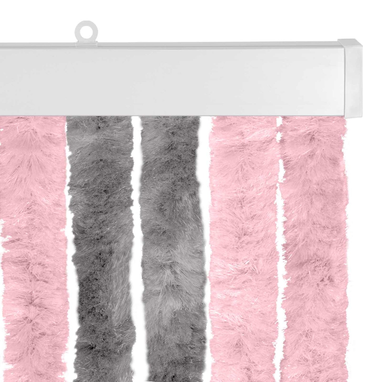 vidaXL Κουρτίνα εντόμων Chenille Ασημί Γκρι και Ροζ 90 x 200 cm