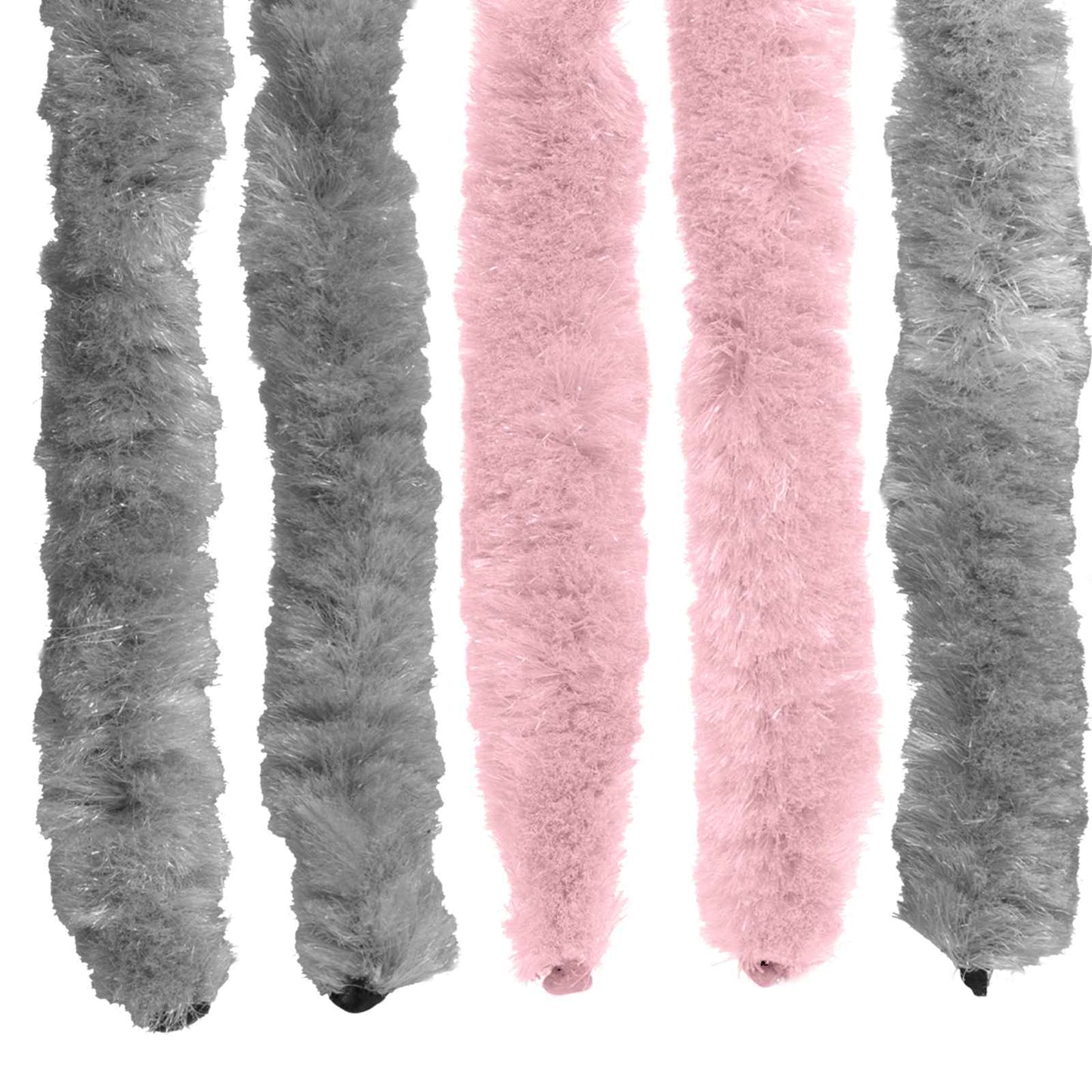 vidaXL Κουρτίνα εντόμων Chenille Ασημί Γκρι και Ροζ 90 x 200 cm