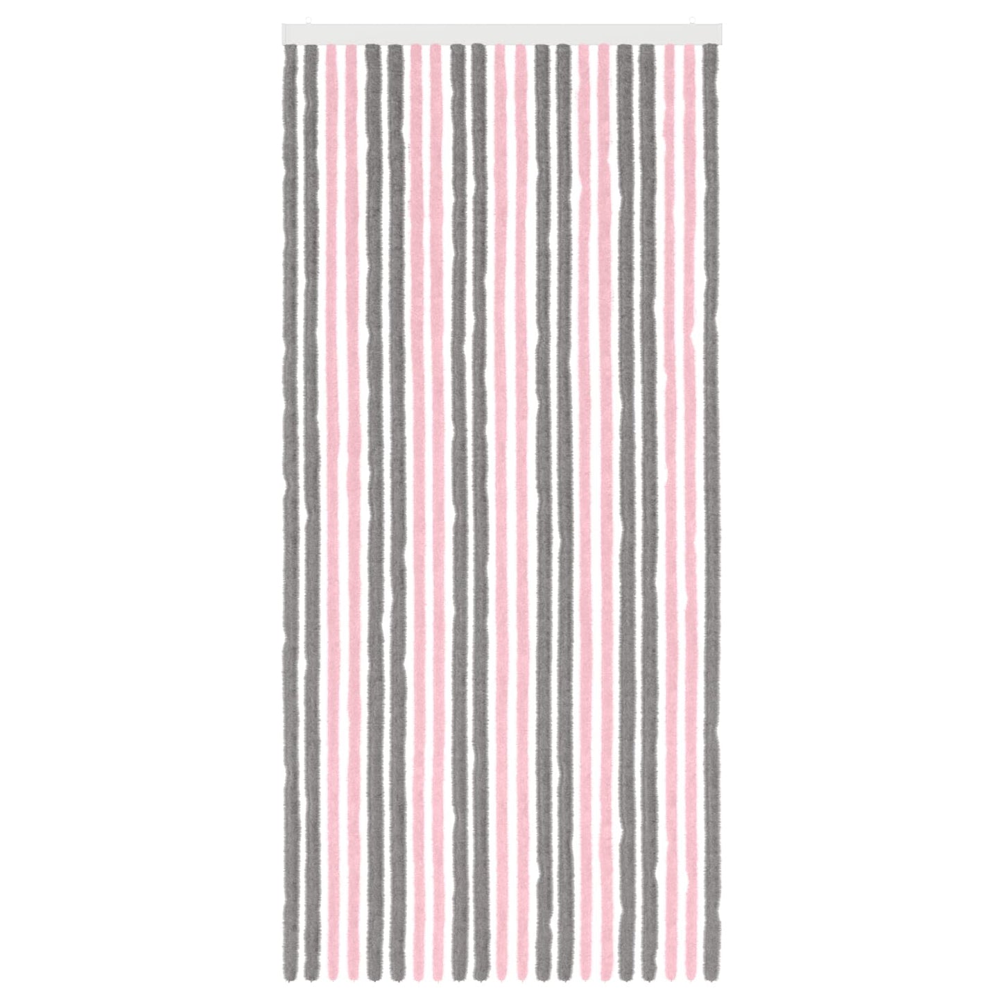 vidaXL Κουρτίνα εντόμων Chenille Ασημί Γκρι και Ροζ 90 x 200 cm