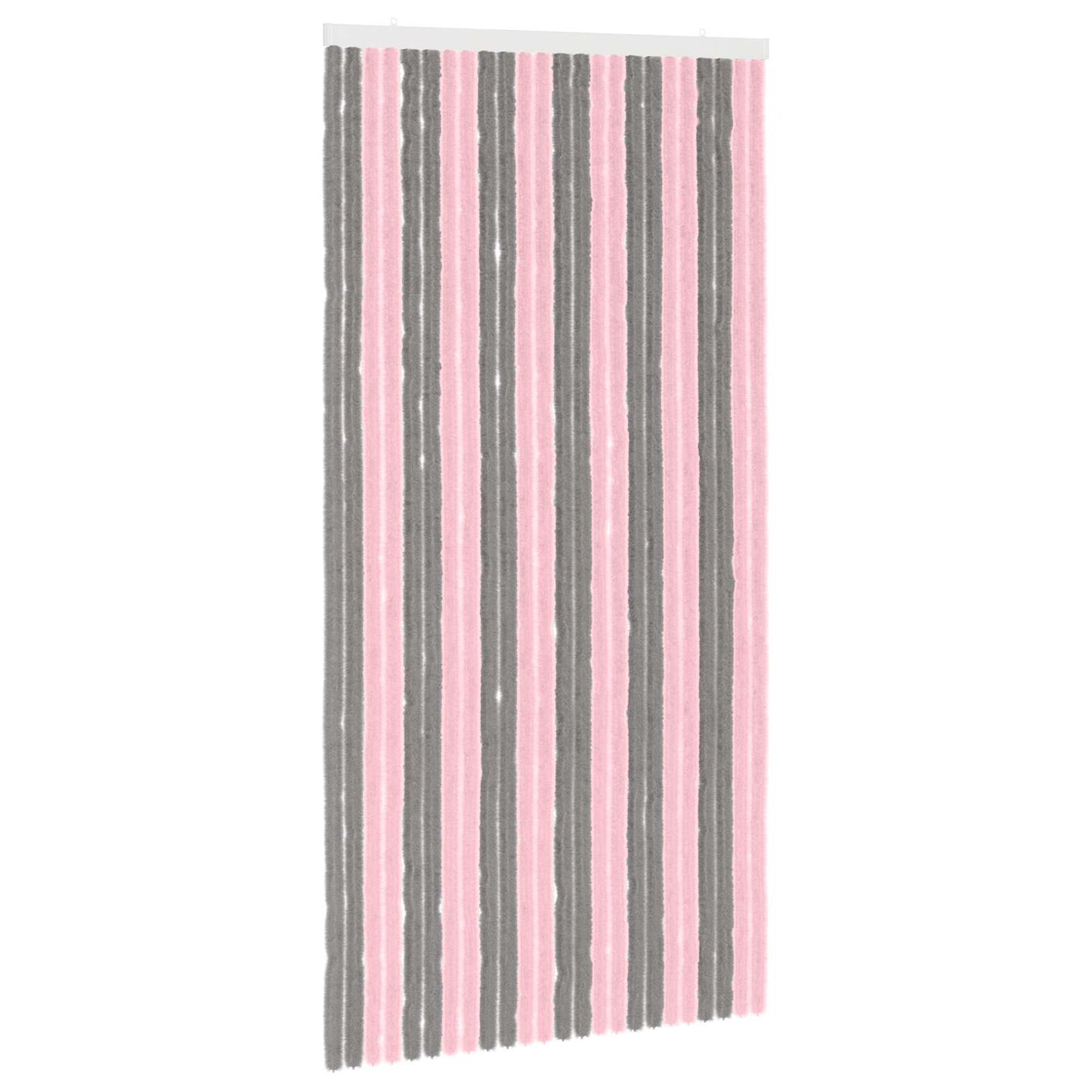 vidaXL Κουρτίνα εντόμων Chenille Ασημί Γκρι και Ροζ 100 x 200 cm