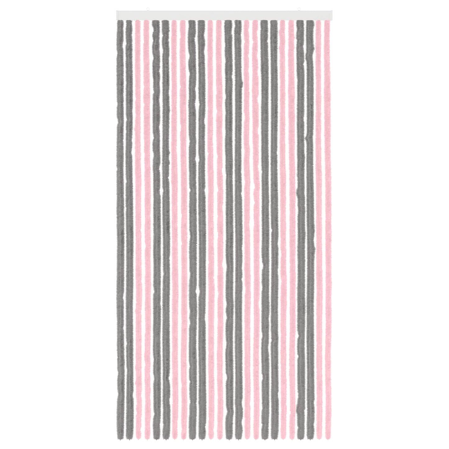 vidaXL Κουρτίνα εντόμων Chenille Ασημί Γκρι και Ροζ 100 x 200 cm