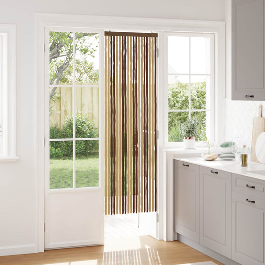 vidaXL Κουρτίνα εντόμων Chenille Καφέ και μπεζ 56 x 185 cm 100% PP