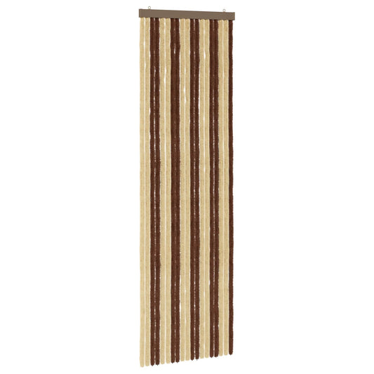 vidaXL Κουρτίνα εντόμων Chenille Καφέ και μπεζ 56 x 185 cm 100% PP