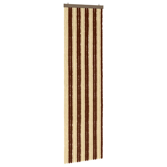 vidaXL Κουρτίνα εντόμων Chenille Καφέ και μπεζ 56 x 200 cm 100% PP