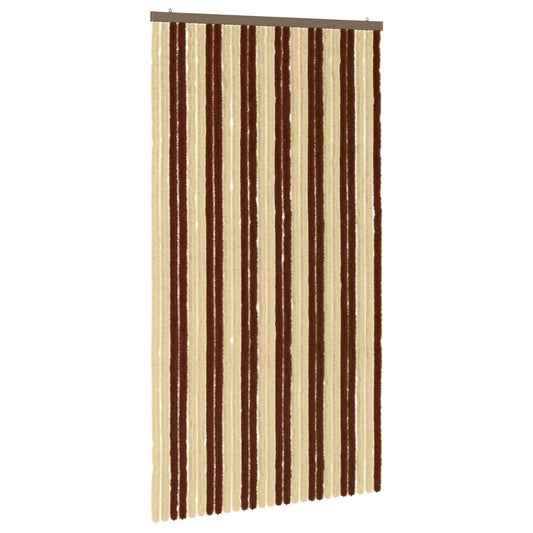 vidaXL Κουρτίνα εντόμων Chenille Καφέ και μπεζ 118 x 220 cm 100% PP