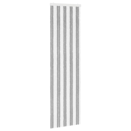 vidaXL Κουρτίνα εντόμων Chenille Γκρι και Λευκό 56 x 200 cm 100% PP