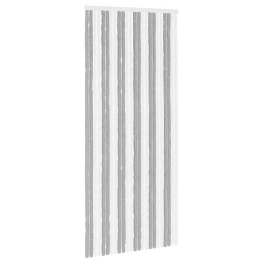 vidaXL Κουρτίνα εντόμων Chenille Γκρι και Λευκό 100 x 230 cm 100% PP