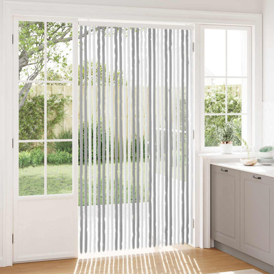 vidaXL Κουρτίνα εντόμων Chenille Γκρι και Λευκό 118 x 220 cm 100% PP