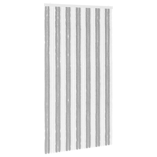 vidaXL Κουρτίνα εντόμων Chenille Γκρι και Λευκό 118 x 220 cm 100% PP