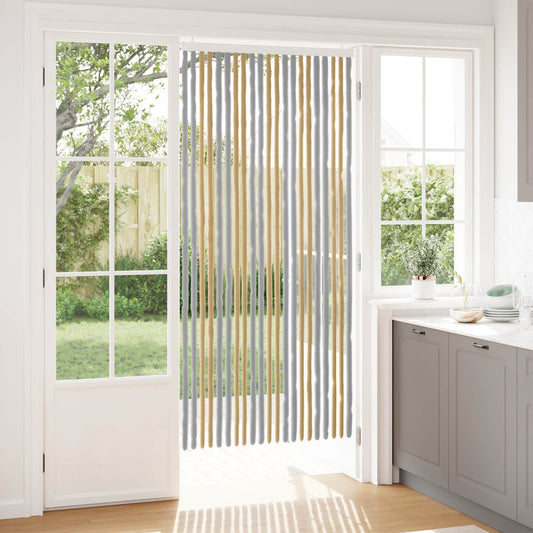 vidaXL Κουρτίνα εντόμων Chenille Γκρι και Μπεζ 90 x 200 cm 100% PP