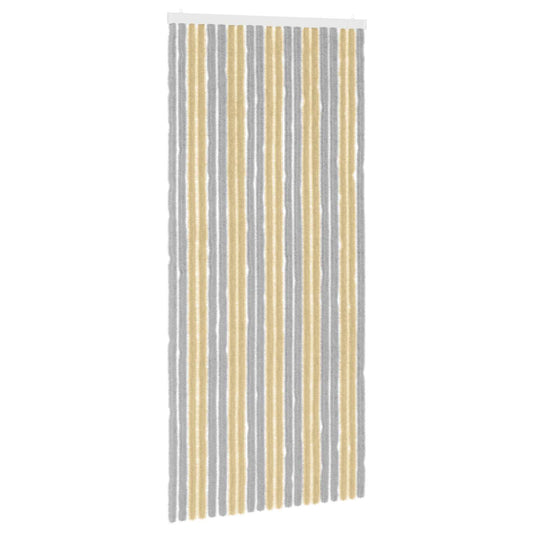 vidaXL Κουρτίνα εντόμων Chenille Γκρι και Μπεζ 90 x 200 cm 100% PP