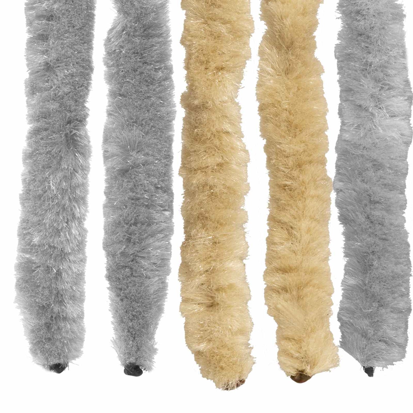 vidaXL Κουρτίνα εντόμων Chenille Γκρι και Μπεζ 100 x 230 cm 100% PP