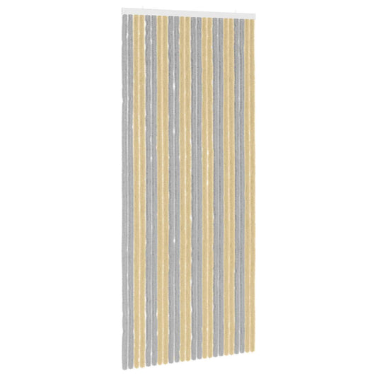 vidaXL Κουρτίνα εντόμων Chenille Γκρι και Μπεζ 100 x 230 cm 100% PP