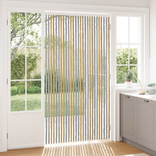 vidaXL Κουρτίνα εντόμων Chenille Γκρι και Μπεζ 118 x 220 cm 100% PP
