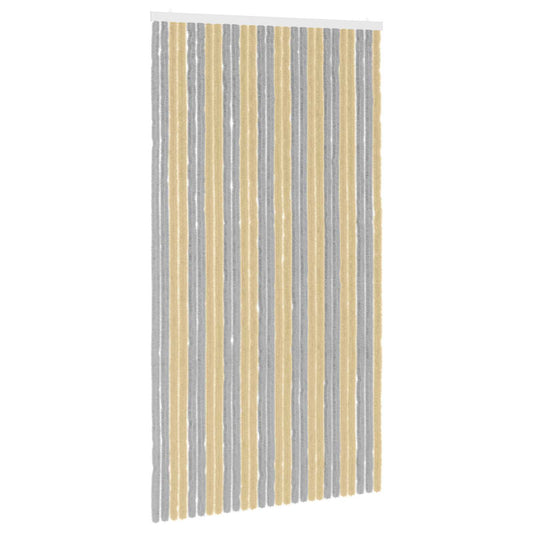 vidaXL Κουρτίνα εντόμων Chenille Γκρι και Μπεζ 118 x 220 cm 100% PP