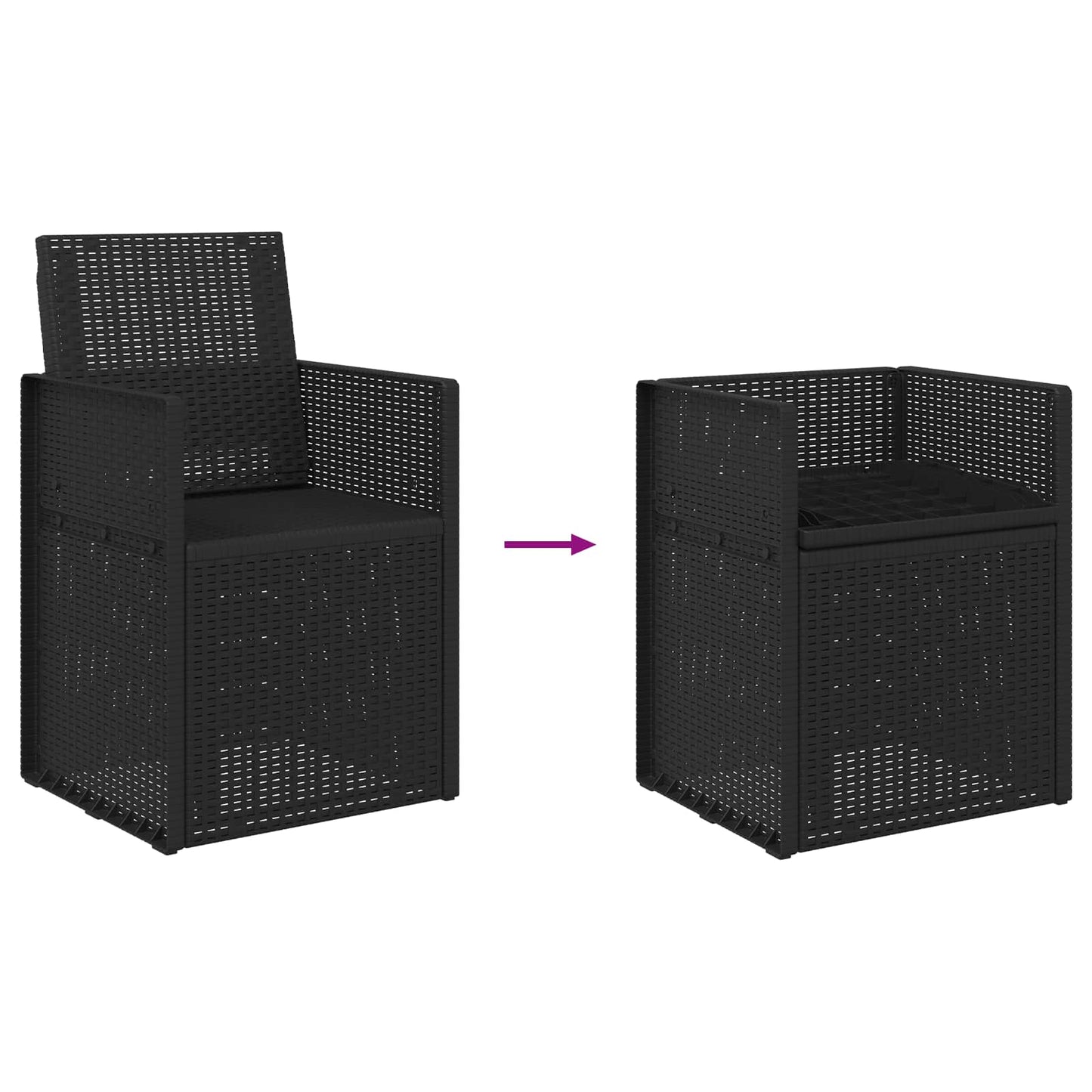vidaXL Καρέκλες Εστιατορίου Κήπου 2 pcs Ανθρακί 53 x 47 x 88,5 εκ PP