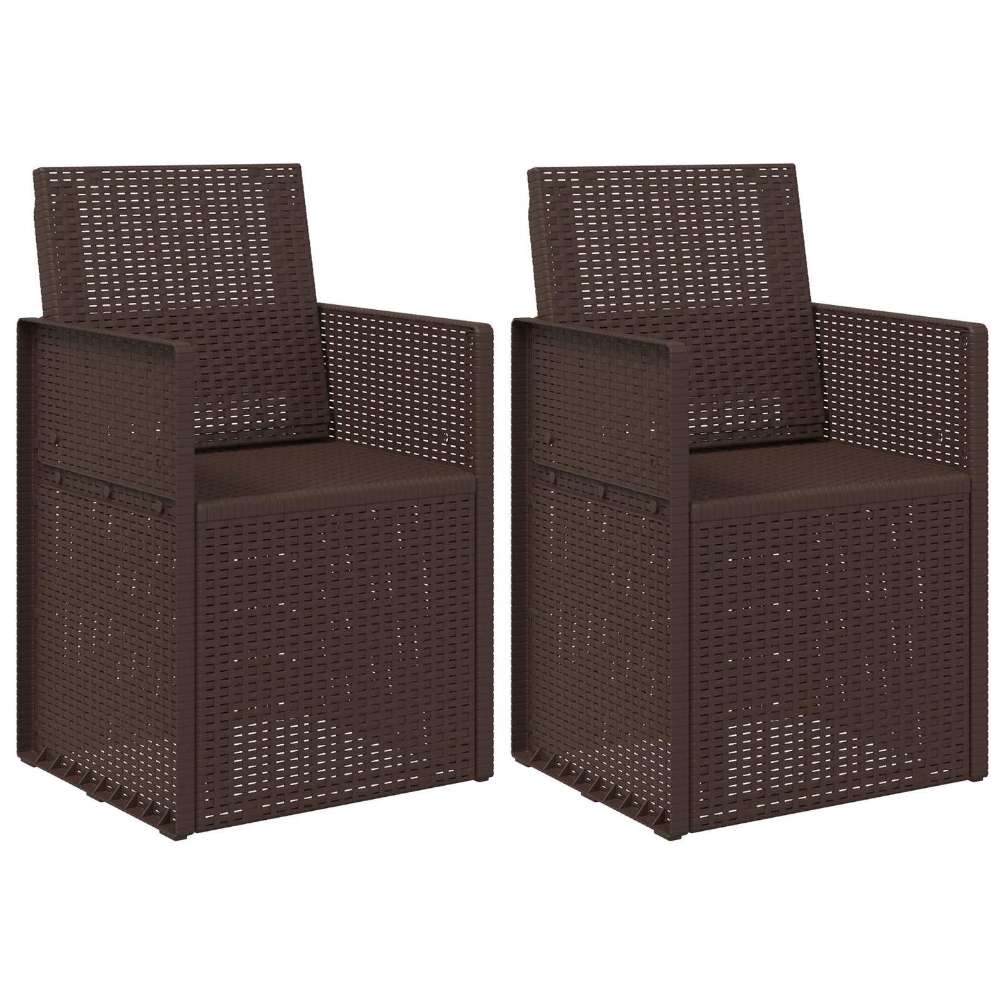 vidaXL Καρέκλες Εστιατορίου Κήπου 2 pcs Καφέ PP