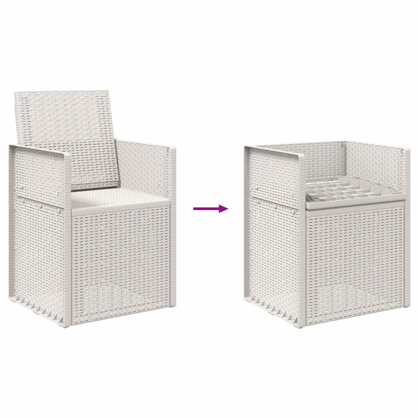 vidaXL Καρέκλες Εστιατορίου Κήπου 2 pcs Λευκό PP