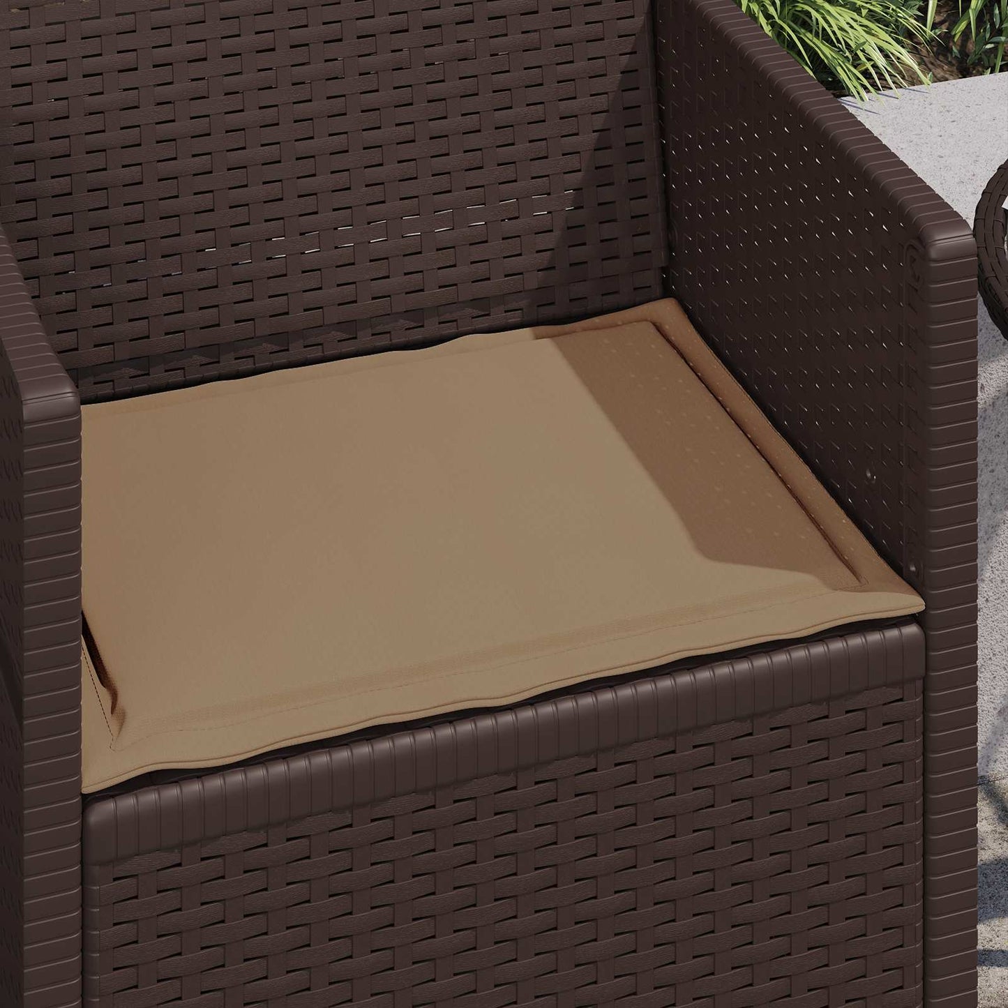 vidaXL Μαξιλάρια καθισμάτων 2 pcs Taupe 47 x 36 x 2 εκ. Πολυεστέρας