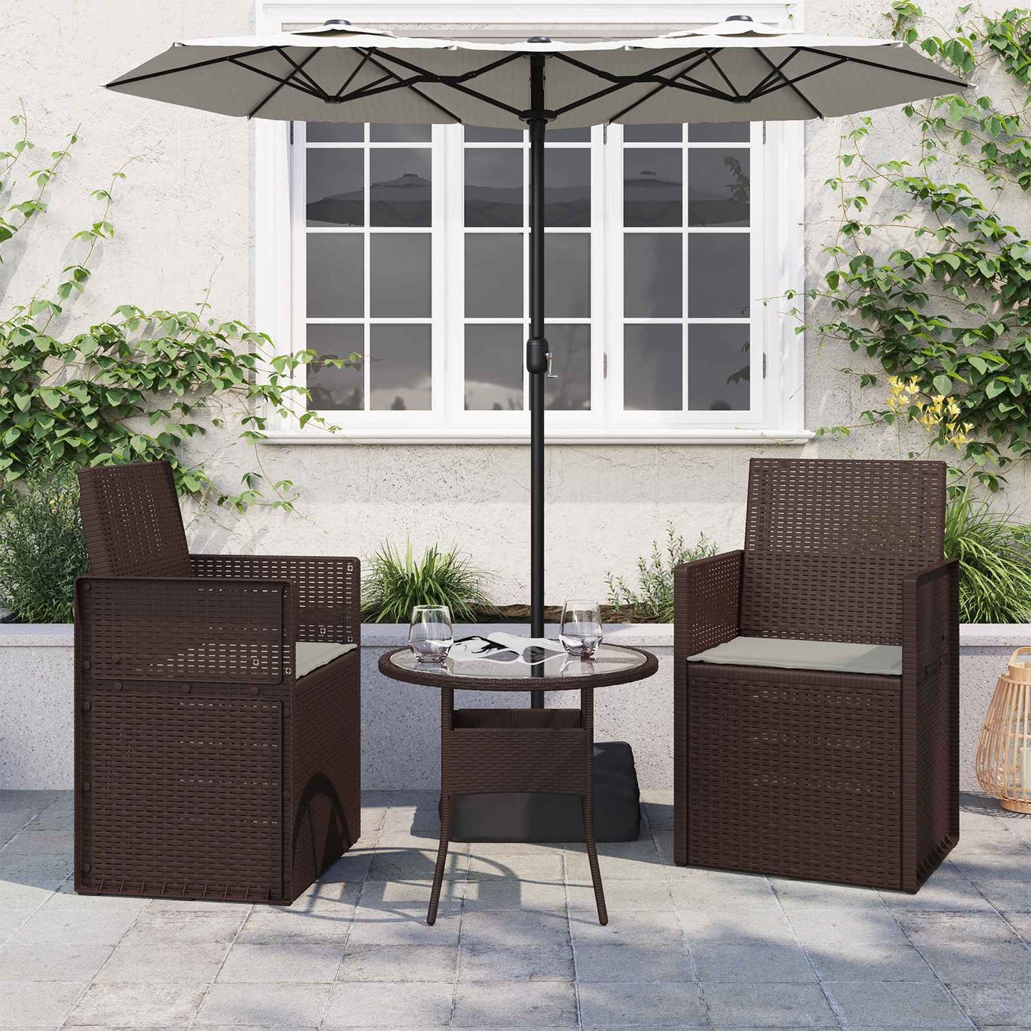 vidaXL Μαξιλάρια καθισμάτων 2 pcs Ανοιχτό γκρι 47 x 36 x 2 εκ.