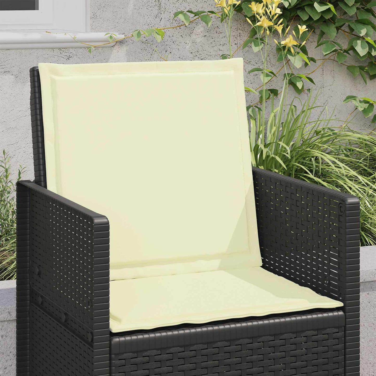 vidaXL Μαξιλάρια Καθίσματος και Πλάτης 2 pcs Κρεμ 47 x 45 x 2 εκ