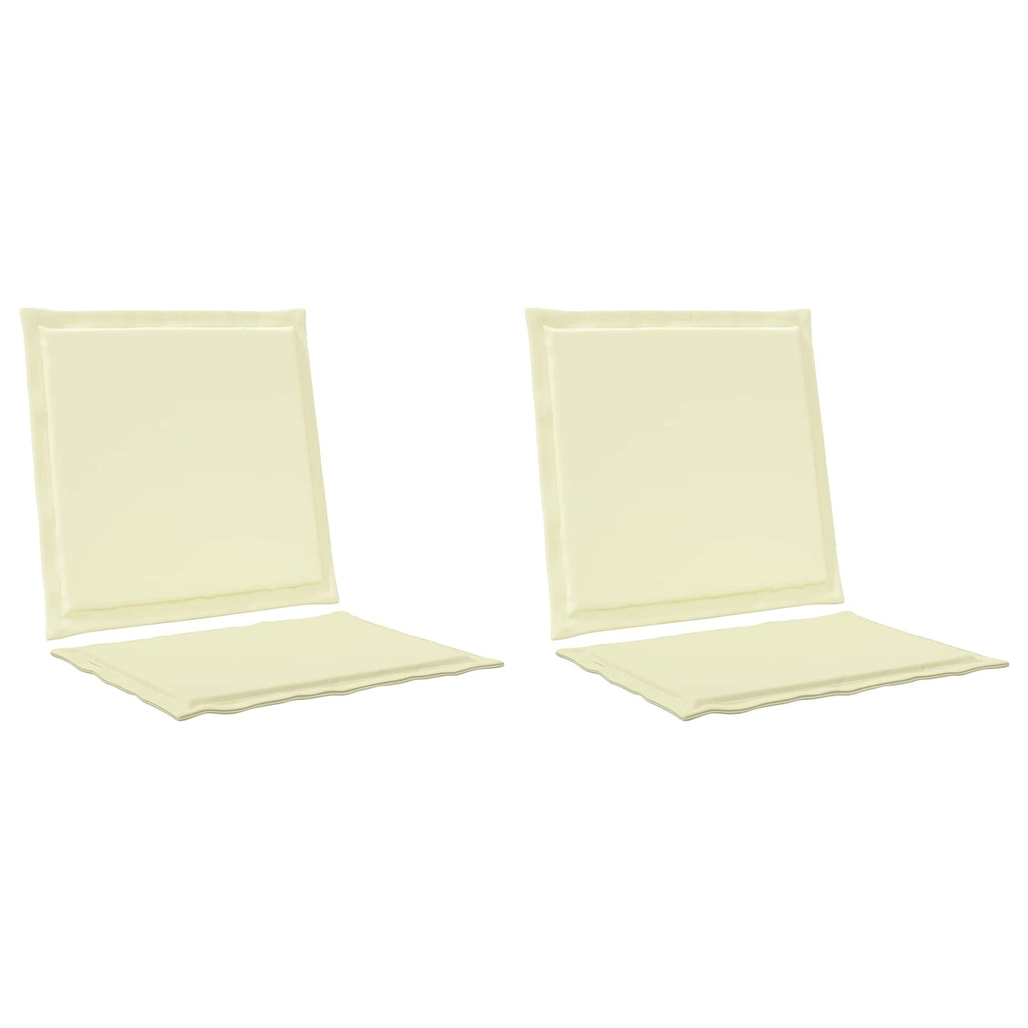 vidaXL Μαξιλάρια Καθίσματος και Πλάτης 2 pcs Κρεμ 47 x 45 x 2 εκ