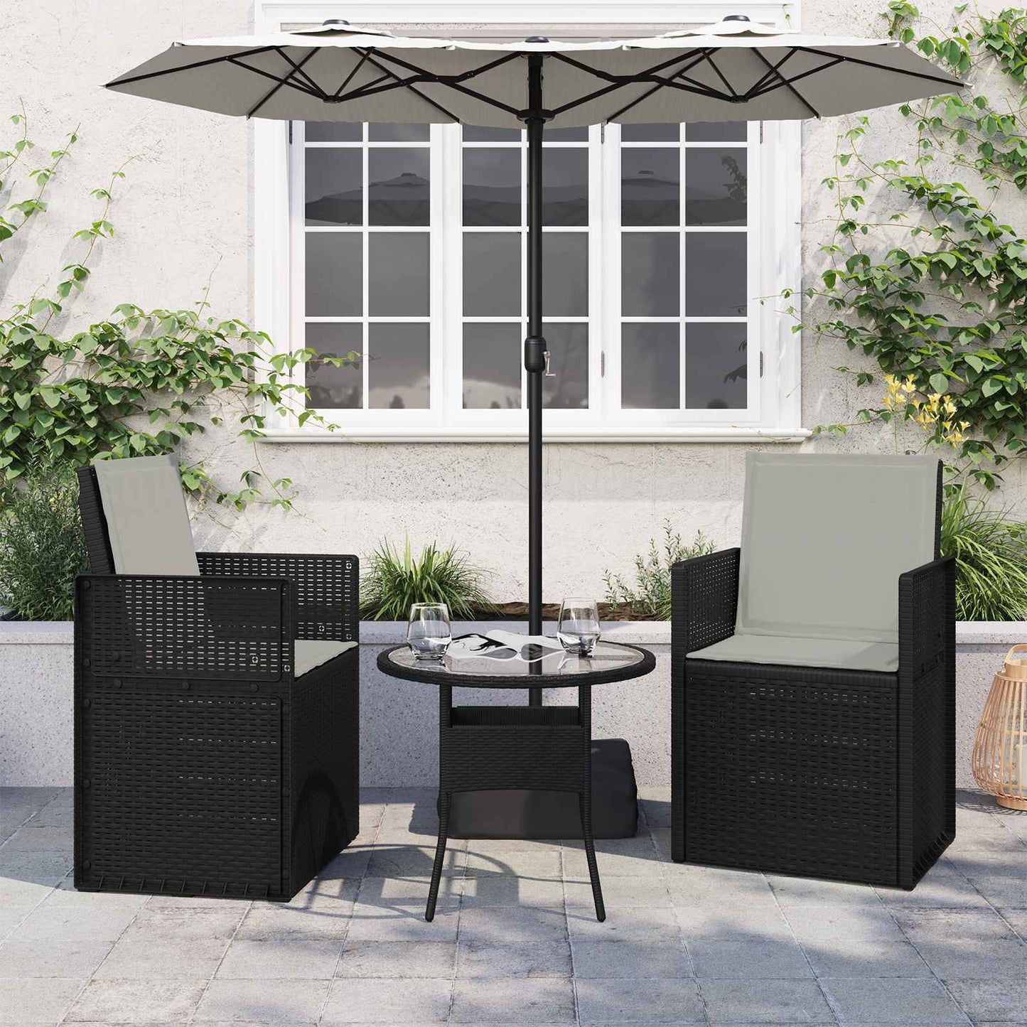 vidaXL Μαξιλάρια Καθίσματος και Πλάτης 2 pcs Ανοιχτό γκρι