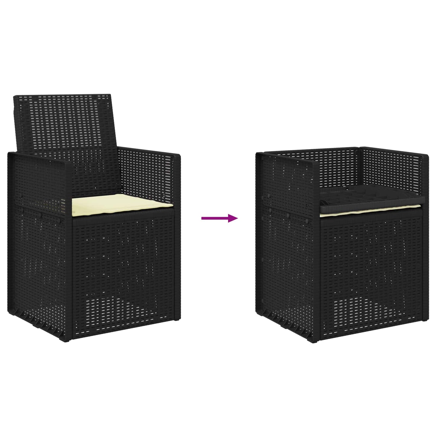 vidaXL Καρέκλες Εστιατορίου Κήπου 2 pcs Ανθρακί και Κρεμ PP